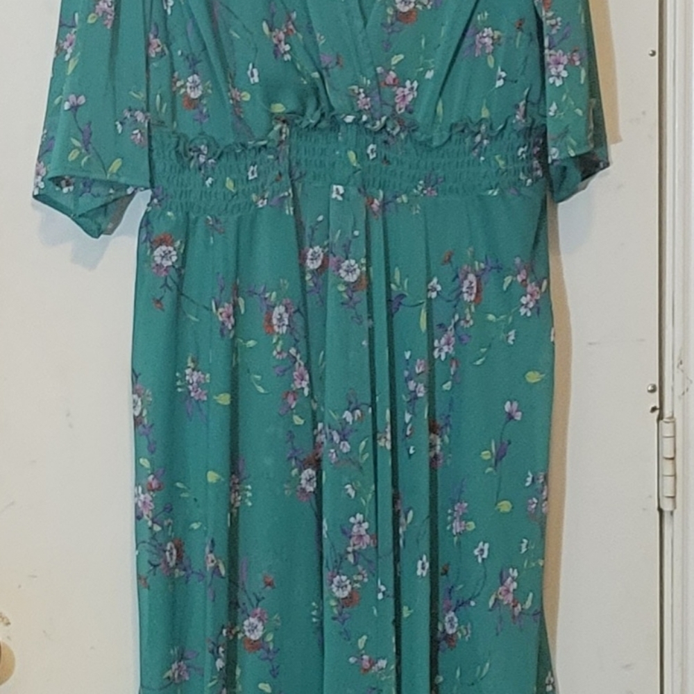 Green floral dress